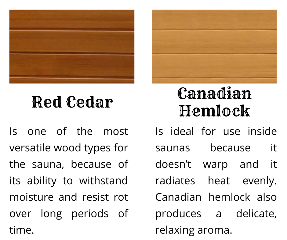 EliteSpaGardens.ie-sauna-wood-types