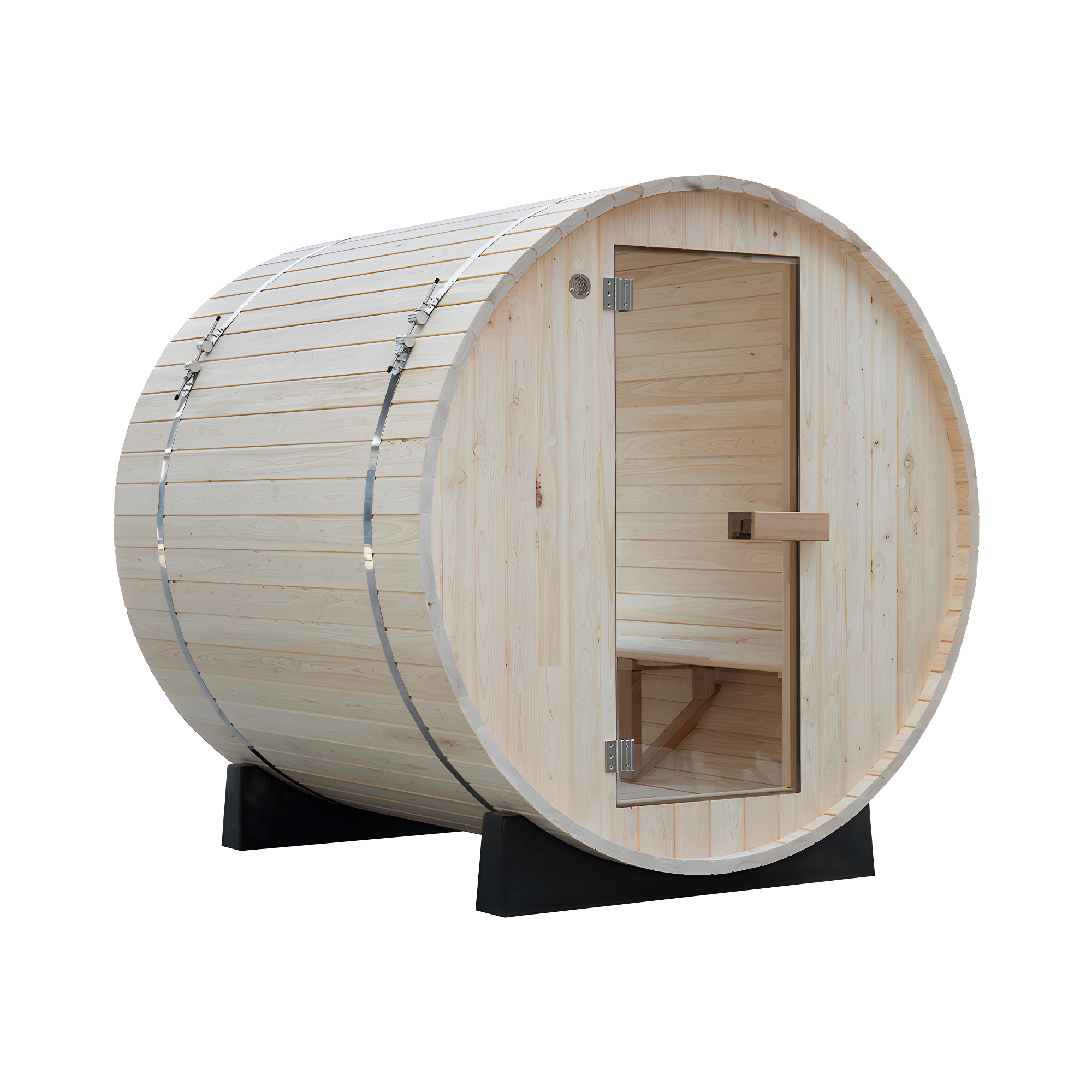 Clear Glass Panoramic Barrel Sauna