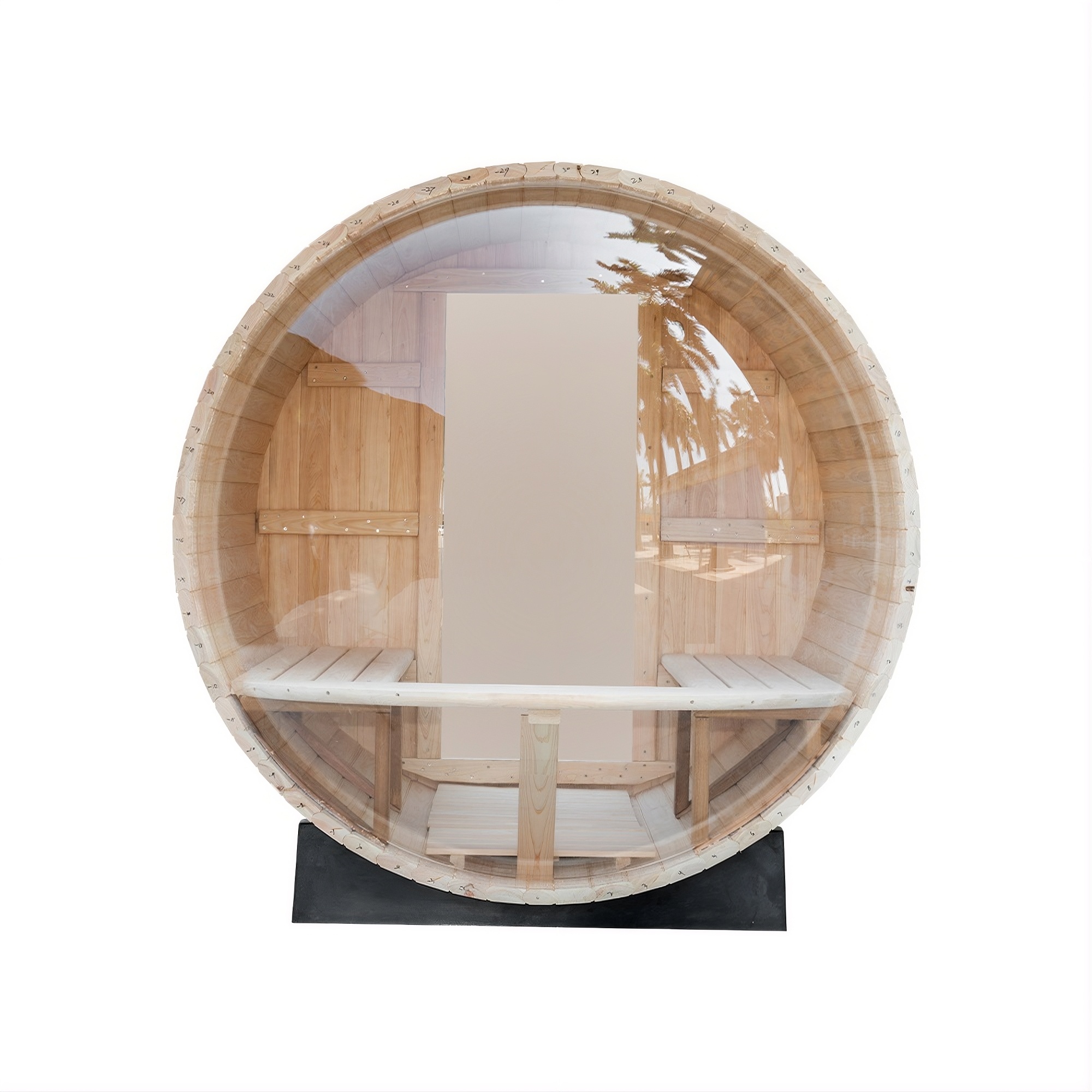 Clear Glass Panoramic Barrel Sauna