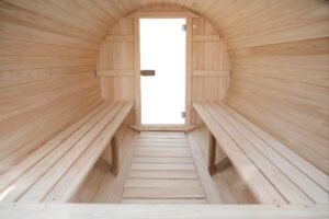 Clear Glass Panoramic Barrel Sauna